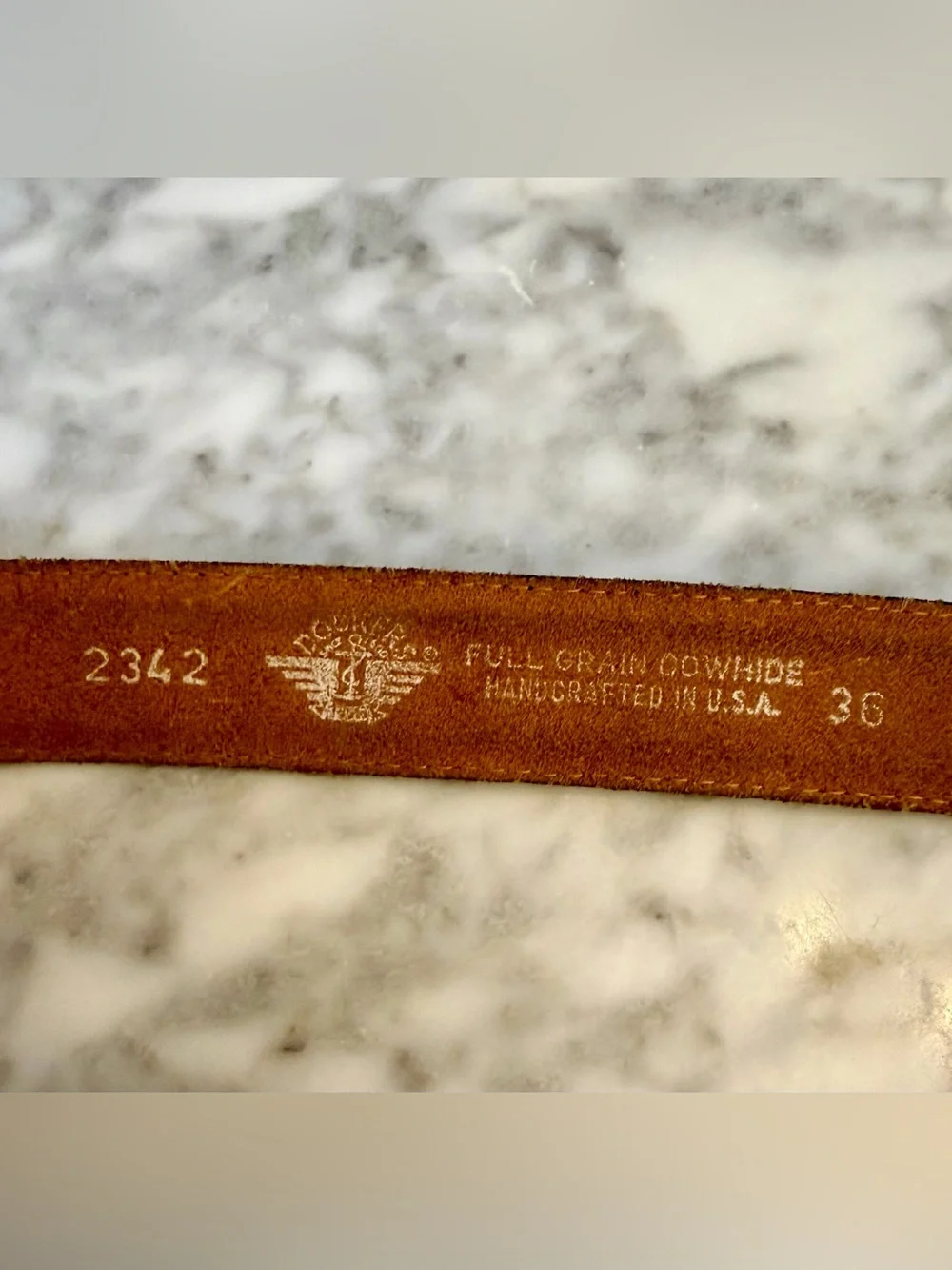Vtg 90s Dockers Genuine Cowhide Leather Brown Belt Sz 36 Made In USA Model 2342
